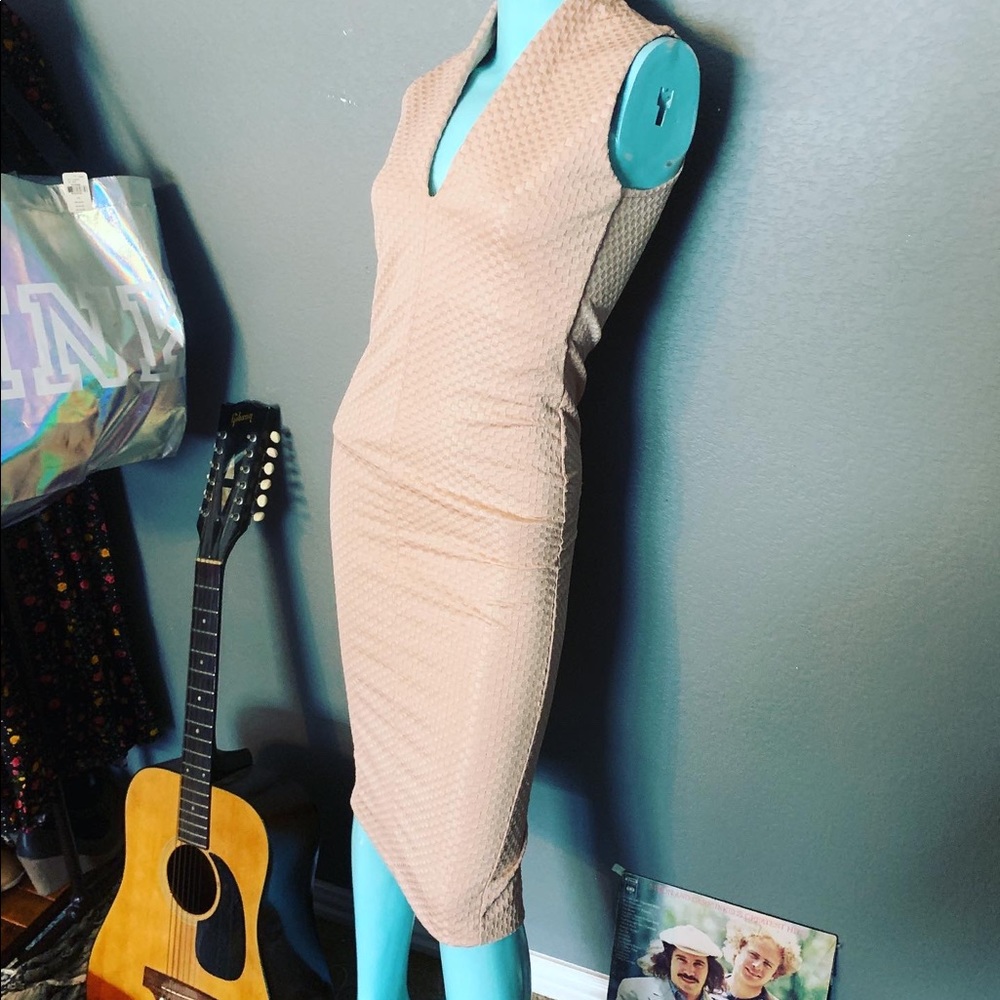 NWOT Zara Blush Pink Sheath dress classy pencil midi sexy! CONTOUR